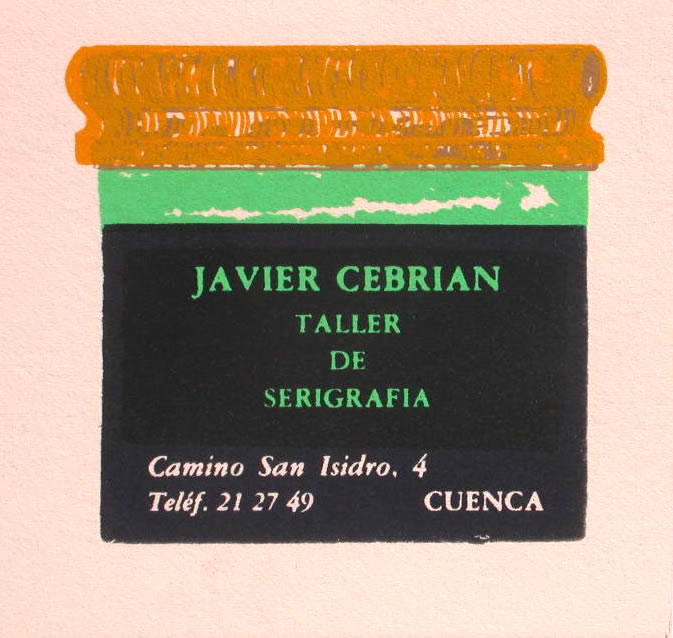 Javier Cebrián - Taller serigrafía artística - 8 x 8  cm. - 1975