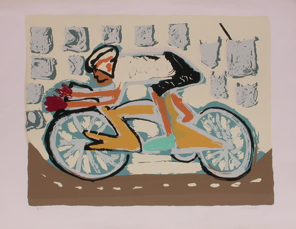 Javier Cebrián - Ciclista - 54 x 67 cm. - 1995