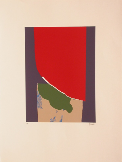 Javier Cebrián - Collage con presencia roja - 63´2 x 48 cm. - 1992