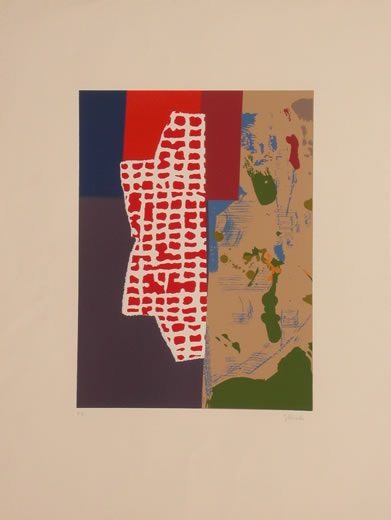 Javier Cebrián - Collage informalista - 63´2 x 48 cm. - 1992