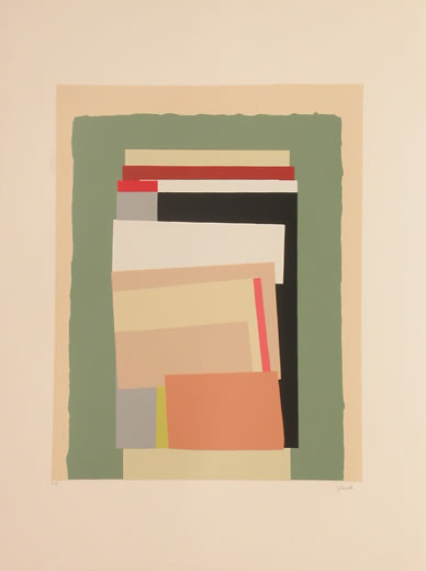 Javier Cebrián - Superposición en verdes - 65 x 50 cm. - 1995