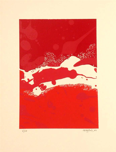 Javier Cebrián - Cosmos rojo - 38 x 28 cm. - 1999