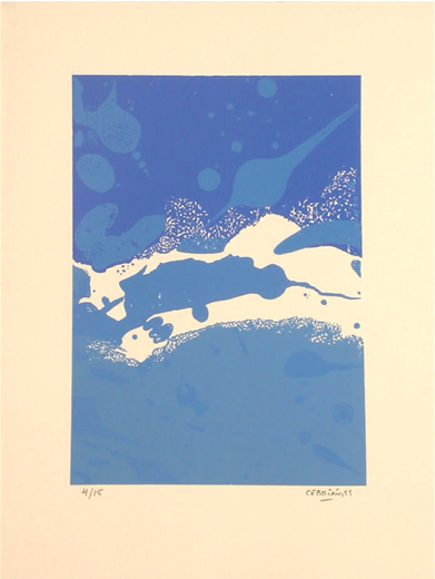 Javier Cebrián - Cosmos azul - 38 x 28 cm. - 1999
