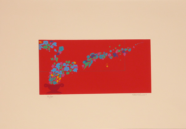 Javier Cebrián - Bodegón rojo - 35 x 50 cm. - 2002